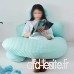 Coussin de maternité en coton tricoté 3D avec multifonctions en forme de U en forme de taille oreiller de couchage amovible et lavable  oreiller en forme de ventre de type G rêve bleu 180X110X75Cm - B07V9BRKG1